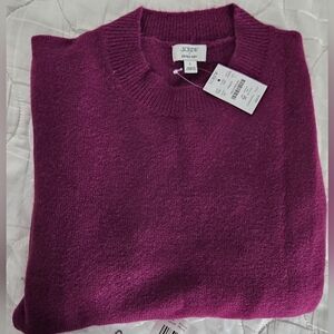 J Crew Ladies Iris Purple Crewneck Extra-Soft Sweater- NWT size Large.